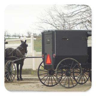 Amish Buggy "Parking Lot" Square Sticker