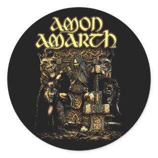 Amon Amarth Thor Band Logo Official Classic Round Sticker