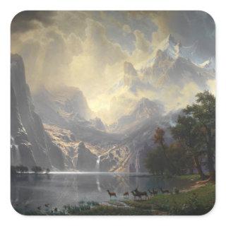 Among Sierra Nevada California mountain landscape  Square Sticker