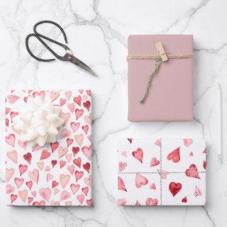 AMORE Cute Watercolor Heart Valentines Day   Sheets