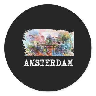 Amsterdam Netherlands Classic Round Sticker