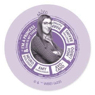 Amy Farrah Fowler Info Graphic Classic Round Sticker