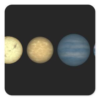 An artist's rendition comparing brown dwarfs 2 square sticker