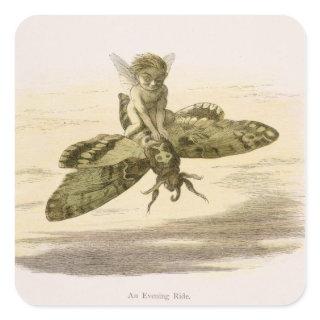 An Evening Ride, illustration from 'In Fairyland: Square Sticker