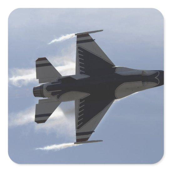 An F-16 Fighting Falcon pulls high G's Square Sticker