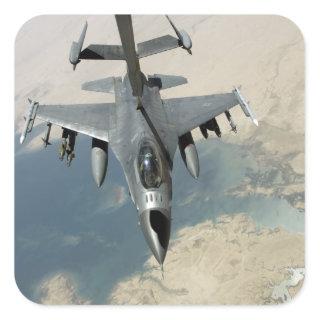 An F-16 Fighting Falcon refuels Square Sticker