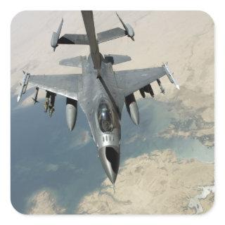 An F-16 Fighting Falcon refuels Square Sticker