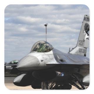 An F-16 Fighting Falcon Square Sticker