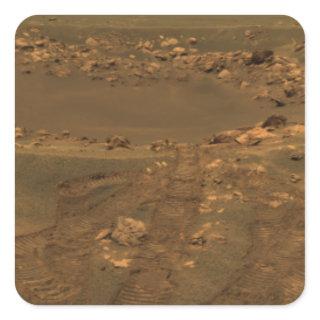 An impact crater in the Meridian Planum region Square Sticker