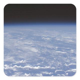 An oblique horizon view of the Earth's atmosphe Square Sticker