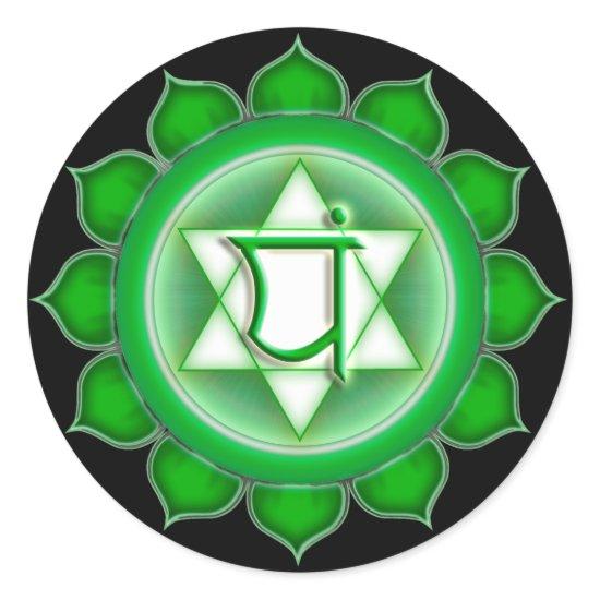 Anahata or Heart the 4th Chakra Classic Round Sticker
