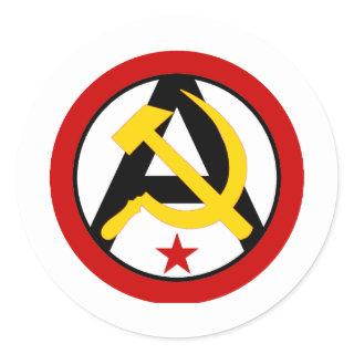 Anarcho-communist logo classic round sticker
