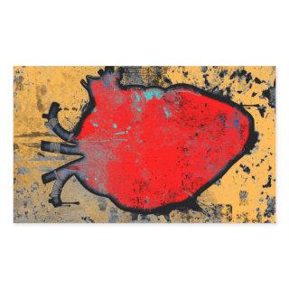 anatomical heart rectangular sticker