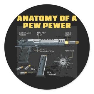 Anatomy Of A Pew Pewer Hunt Hunters Deer Hunting  Classic Round Sticker