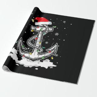 Anchor Boating Sailing Christmas Santa Hat Lights.
