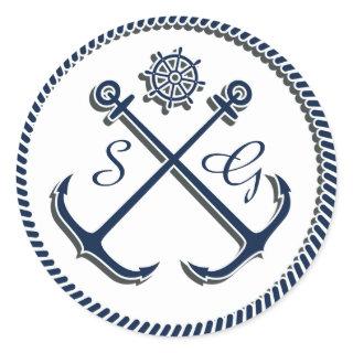 Anchor Monograms, Nautical wedding envelopes seals