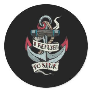 Anchor Tattoo Classic Round Sticker