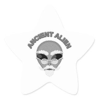 Ancient Alien Head Newsprint Star Sticker