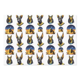 Ancient Egypt Pyramid Anubis Pattern Design   Sheets