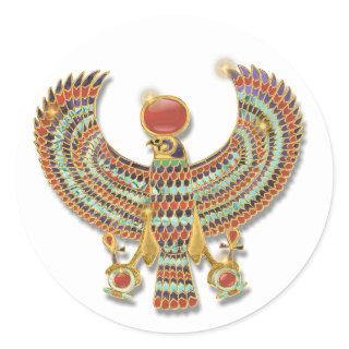 Ancient Egyptian Falcon pectoral Classic Round Sticker