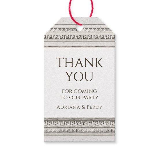 Ancient Greece themed party with stone columns Gift Tags