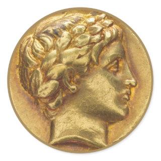 Ancient Greek Gold Piece classic round sticker