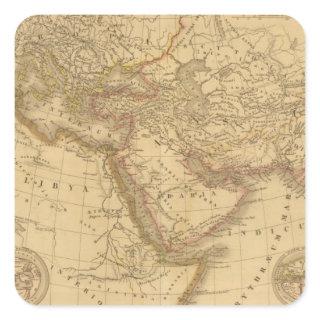 Ancient Map Square Sticker