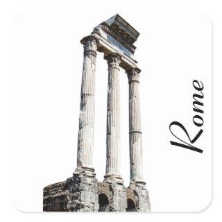 Ancient stone columns square sticker
