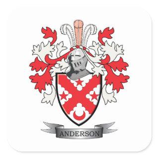 Anderson Family Crest Coat of Arms Square Sticker