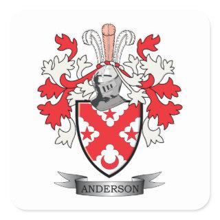 Anderson Family Crest Coat of Arms Square Sticker