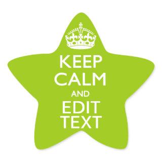 Android Green Keep Calm Have Your Text Star Sticker