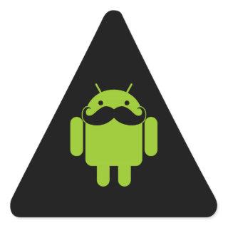 Android Robot Icon Mustache on Black Triangle Sticker