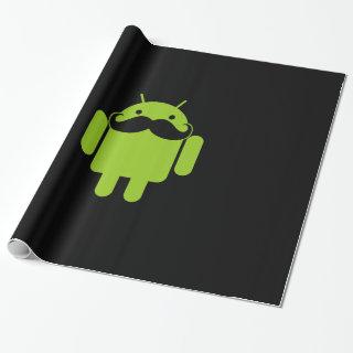 Android Robot Icon Mustache on Black