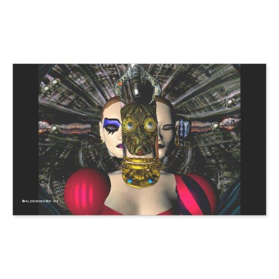 ANDROID XENIA SPACESHIP PILOT,Science Fiction Rectangular Sticker