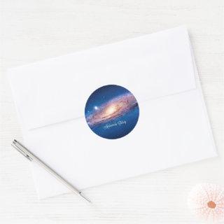Andromeda Galaxy, Messier 31, Classic Round Sticker
