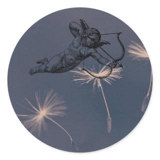 Angel Dandelion Dream Cupid Love Classic Round Sticker