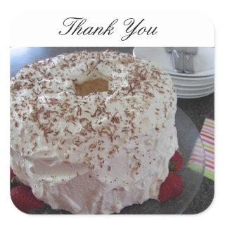 Angel Food Cake Thank You Square Sticker