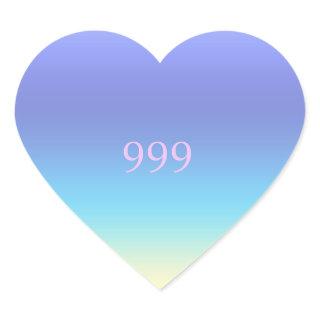 Angel Number 999 -  Heart Sticker