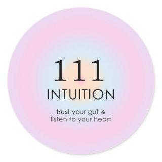 Angel Numbers Numerology 111 Intuition   Classic Round Sticker