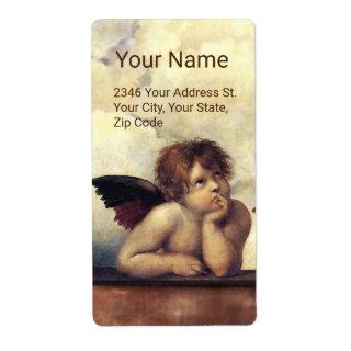 ANGEL / Winged Cherub and Clouds ,Raffaello Sanzio Label