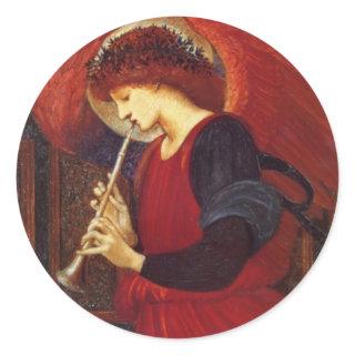 Angel with Trumpet, Burne Jones Classic Round Sticker