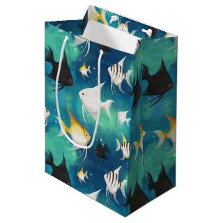 Angelfish Aquarium Pattern Medium Gift Bag