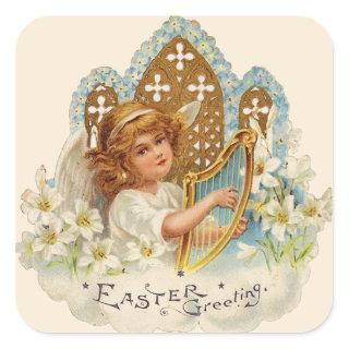 Angelic Easter Greetings Square Sticker