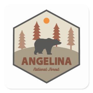 Angelina National Forest Texas Bear Square Sticker