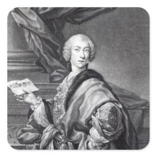 Angelo Maria Monticelli, engraved by John Faber Square Sticker