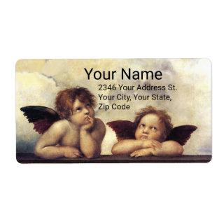 ANGELS / Winged Cherubs Raffaello  Sanzio Label