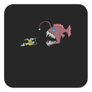 Anglerfish Sea monsters Square Sticker