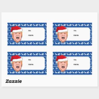 Angry Donald Trump Christmas Rectangular Sticker
