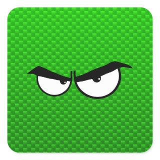 Angry Eyes; Green Square Sticker