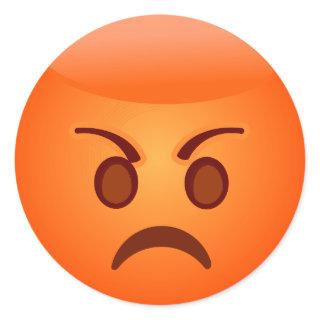 Angry/Mad Emoji Classic Round Sticker
